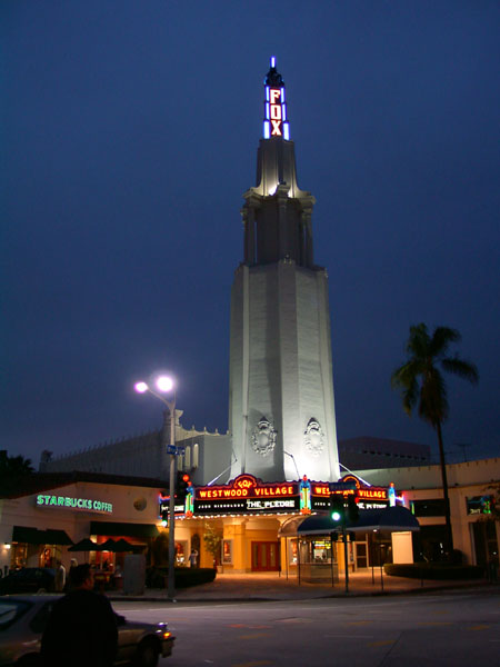 The Fox theater in Westwood Village at night Los Angeles
